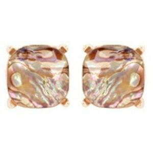 Earrings Glass Cushion Post Alabaster Creamy Brown